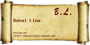 Behal Lina névjegykártya